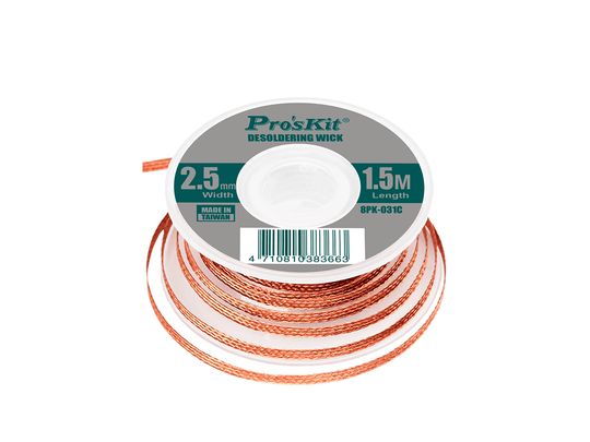 Pro'skit 8PK-031C Malla Desoldadora de Cobre | Limpieza de Soldadura de Alta Precisión