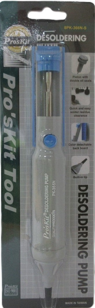 Pro'skit 8PK-366N-S Bomba Desoldadora de Alta Succión | Sello Doble de Máximo Vacío