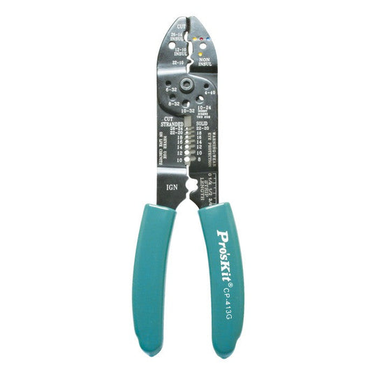 Pro'skit CP-413G Ponchadora y Pelacables Multifuncional | Estándar para Electricidad y Electrónica
