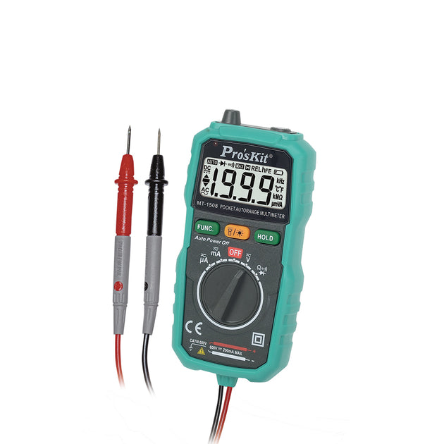 Pro'skit MT-1508 Multímetro Digital Autorangos de Bolsillo | Portabilidad y Precisión