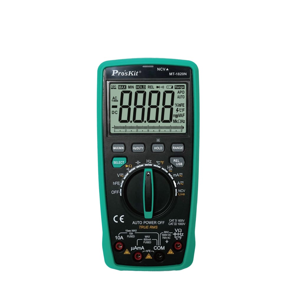 MULTIMETRO DIGITAL CON CONECTOR USB PROSKIT MT-1820N