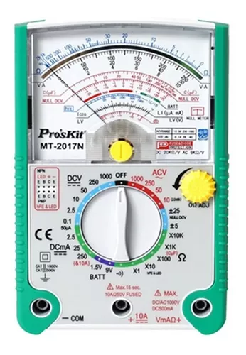 Pro'skit MT-2017N Tester / Multímetro Analógico Profesional | Alta Precisión y Protección Extrema