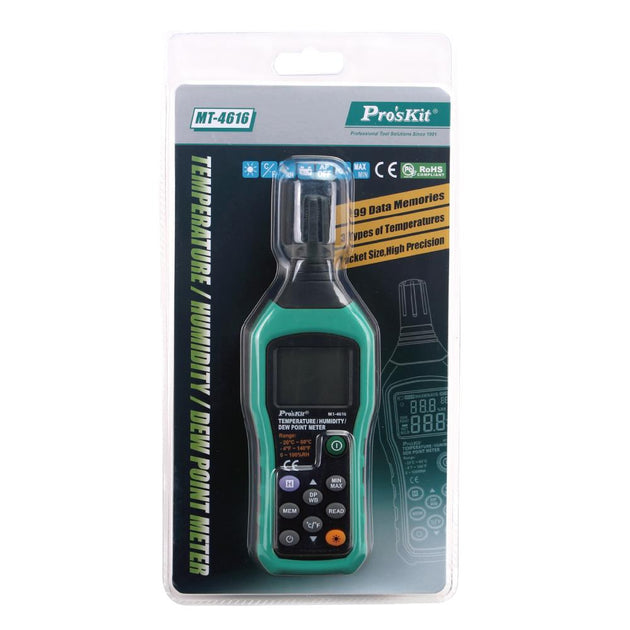 Pro'skit MT-4616 Medidor de Humedad y Temperatura Digital | Especial para RITEL y HVAC