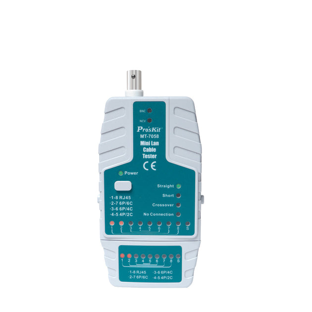 PROBADOR DE CABLE RJ11-12/RJ45 Y BNC PROSKIT MT-7058