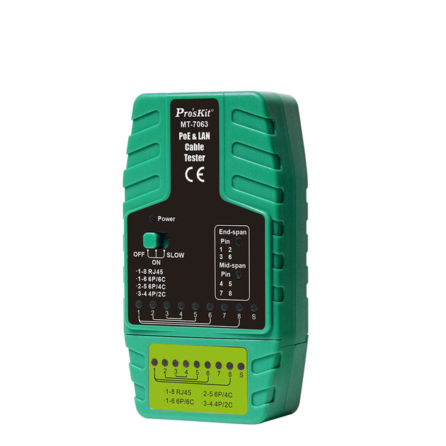 Pro'skit MT-7063 Tester de Redes y PoE Económico | Identificador de Midspan y Endspan