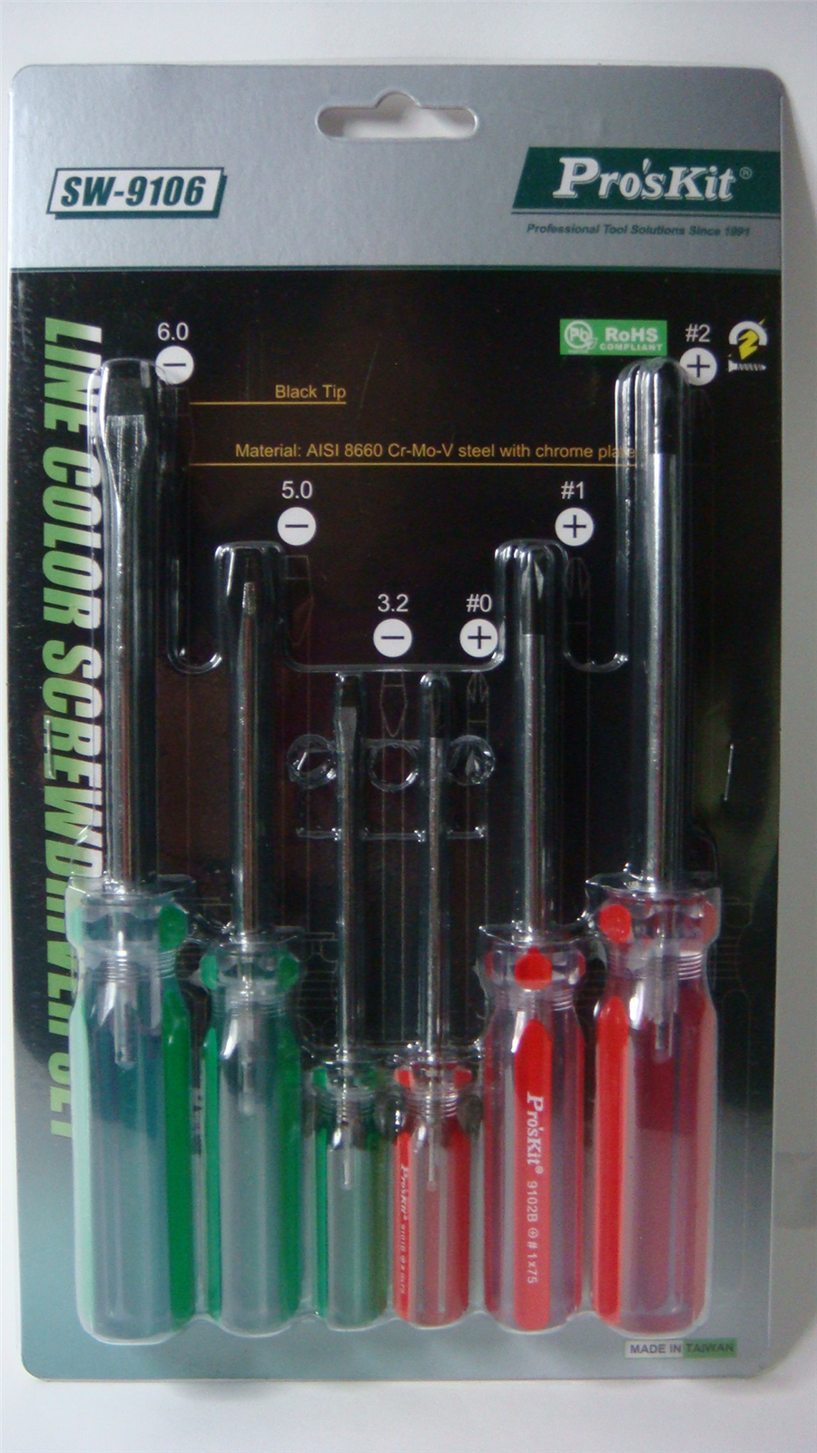 JUEGO DE DESTORNILLADORES PROSKIT SW-9106
